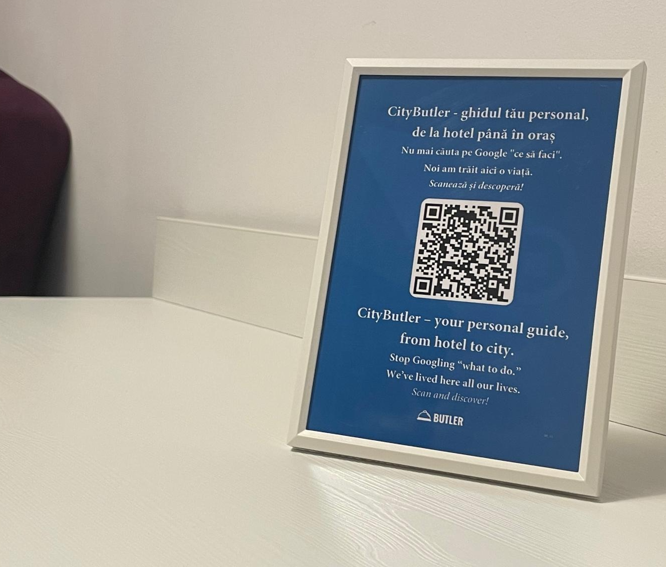 Template QR Butler – ramă cu cod QR